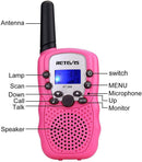 Retevis RT388 2 pcs Kids Walkie Talkies with Flashlight - Pink