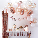 Rose Gold Balloon Arch - Confetti Balloon Garland Kit