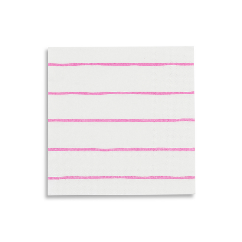 Cerise Frenchie Striped Petite Napkins from Daydream Society