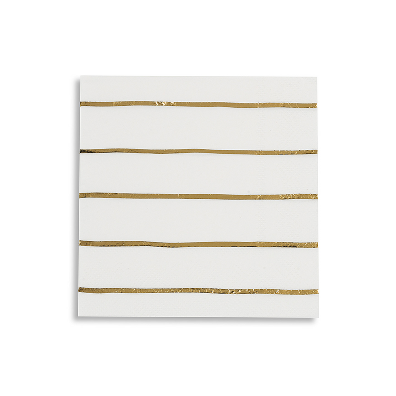 Gold Frenchie Striped Petite Napkins from Daydream Society