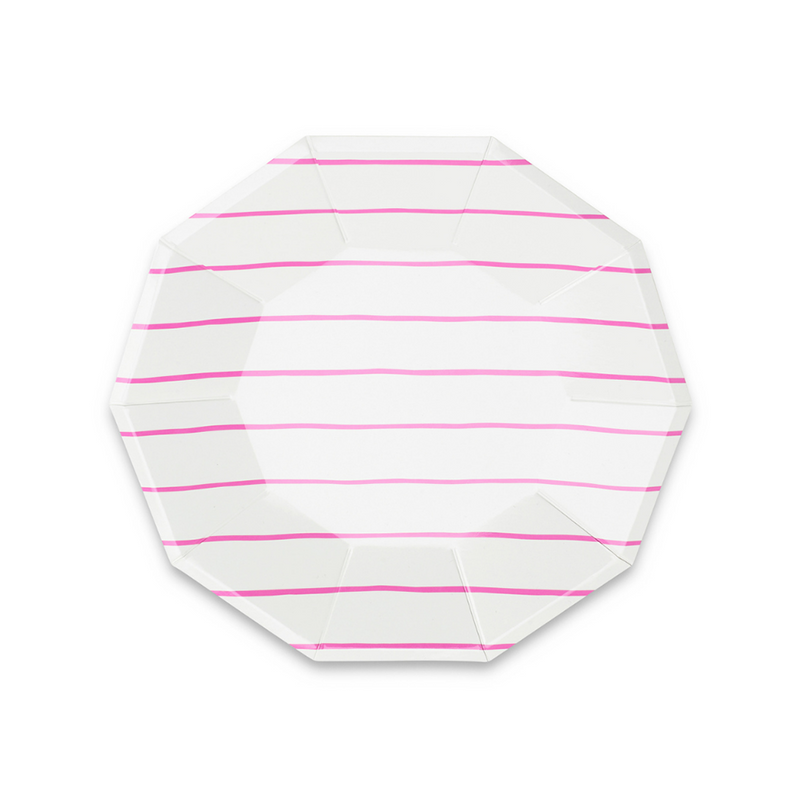 Cerise Frenchie Striped Small Plates from Daydream Society