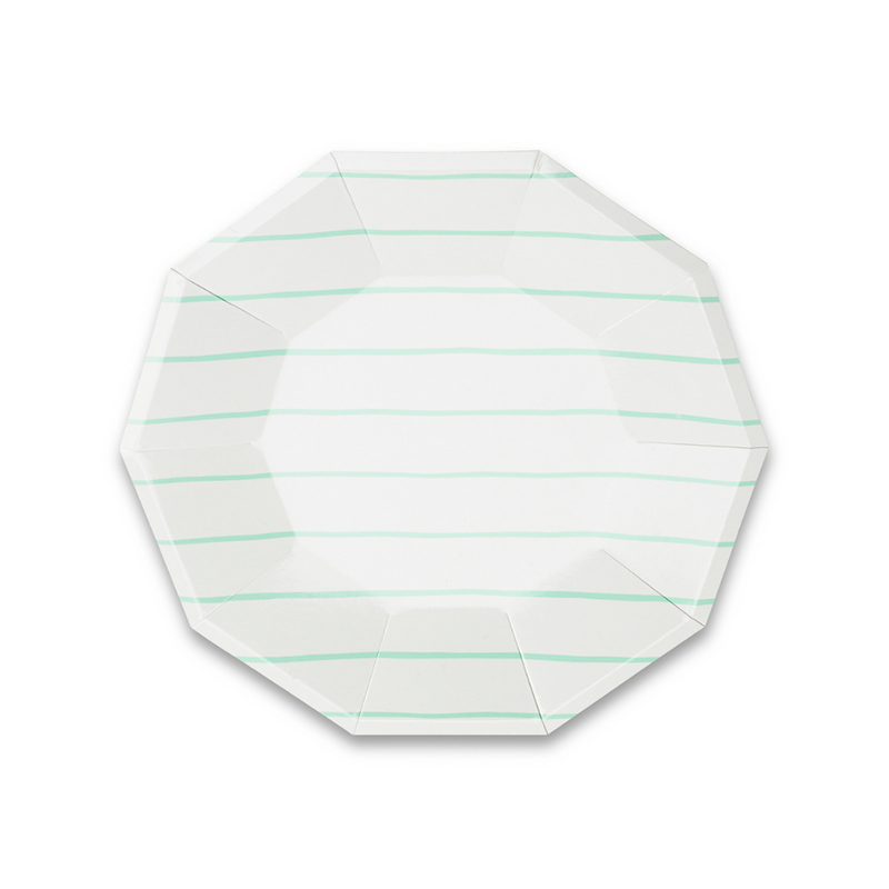 Mint Frenchie Striped Small Plates from Daydream Society