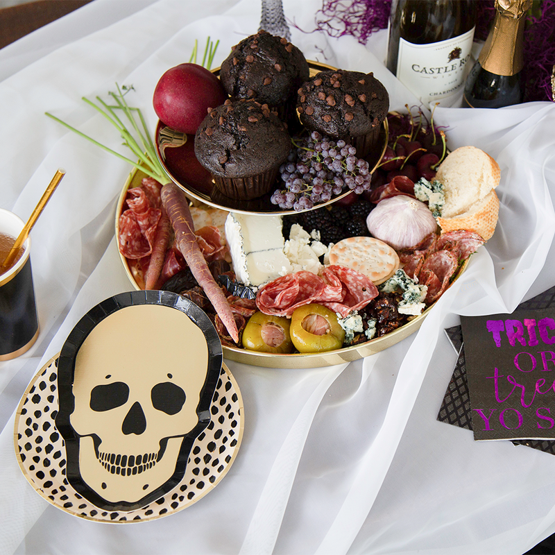 Gold Skull Dessert Plates, Jollity & Co