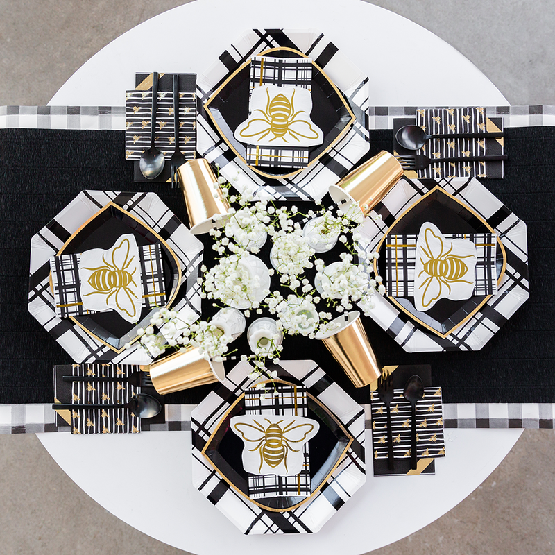 Hey, Bae-Bee Cocktail Napkins, Black and Gold from Jollity & Co