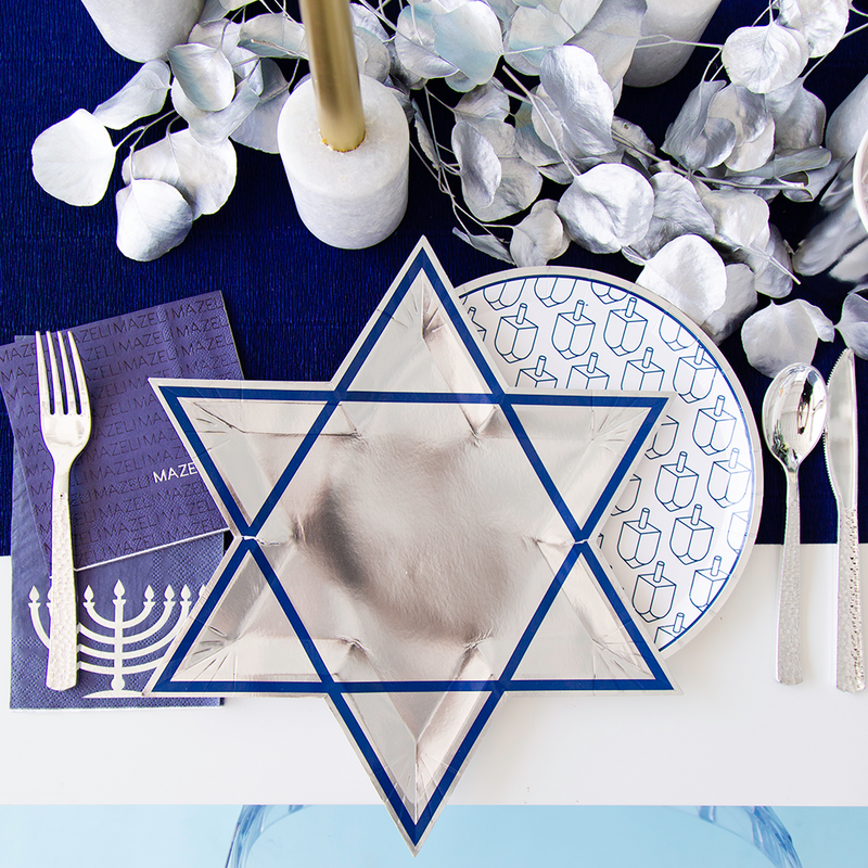 Happy Challah Days Dreidel Dinner Plates from Jollity & Co