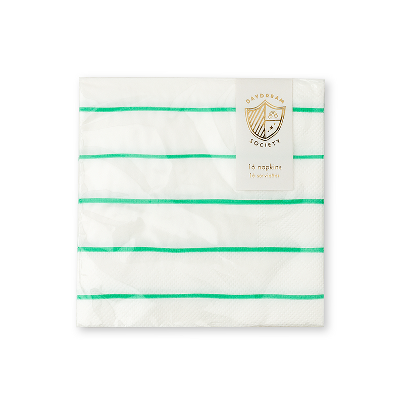 Clover Frenchie Striped Petite Napkins, Daydream Society