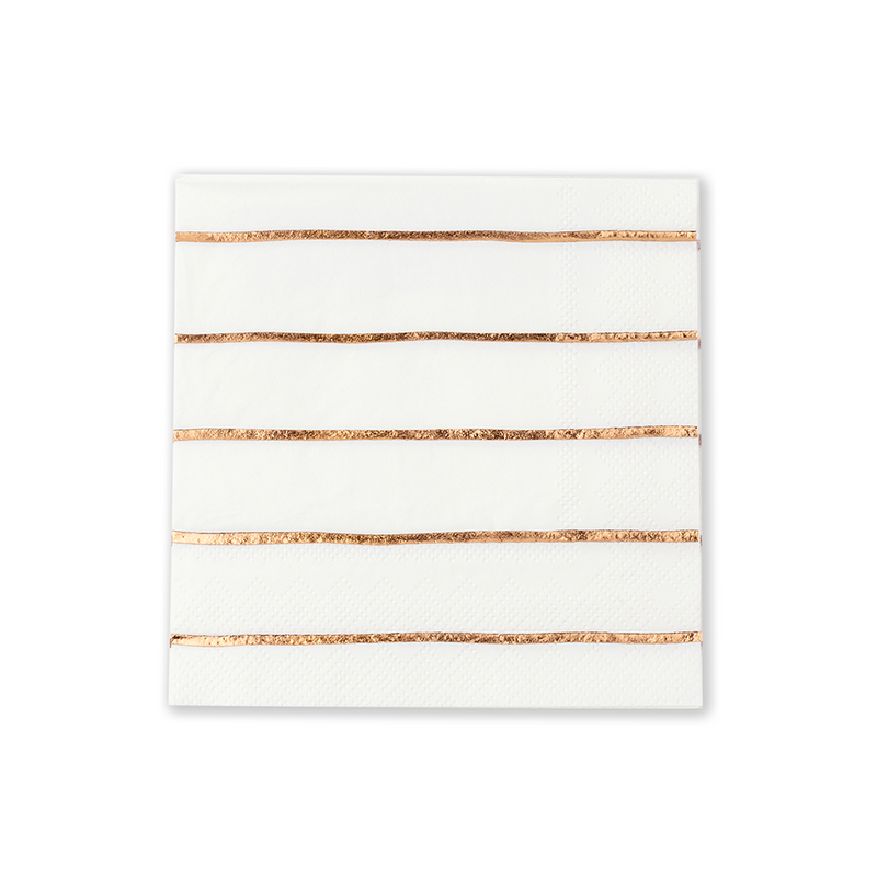 Rose Gold Frenchie Striped Petite Napkins, Daydream Society