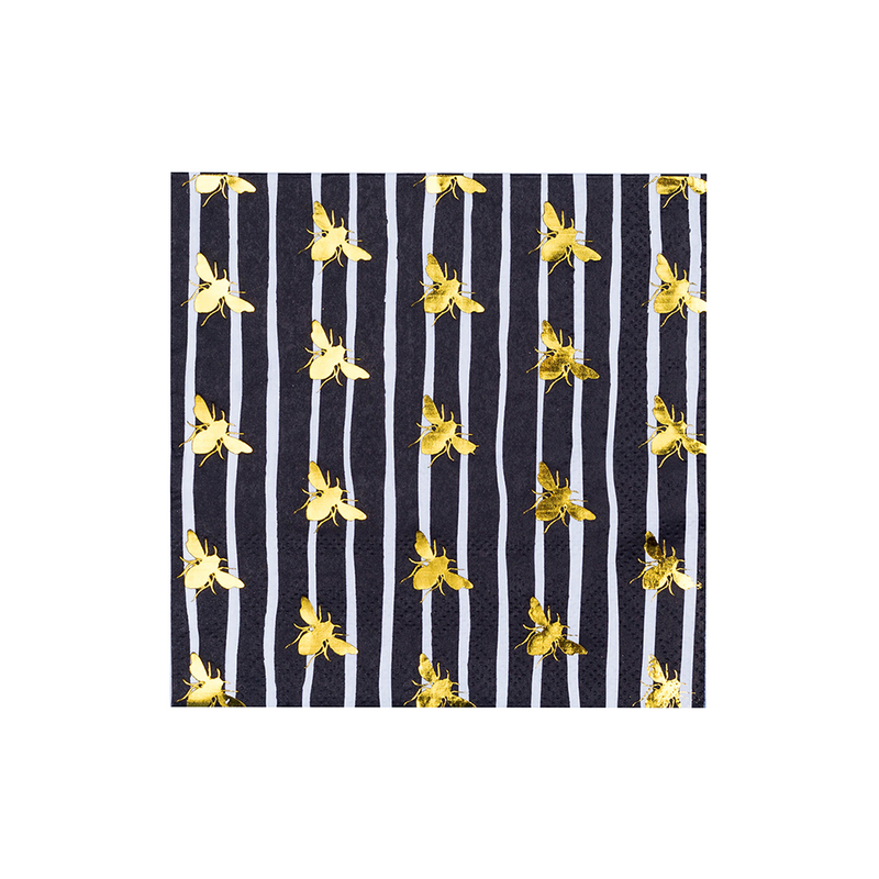 Hey, Bae-Bee Cocktail Napkins, Black and Gold from Jollity & Co