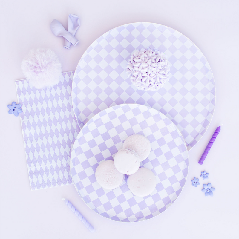 Check It! Purple Posse Dessert Plates, Jollity & Co.