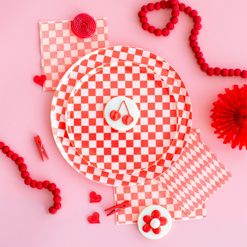 Check It! Cherry Crush Check Guest Napkins