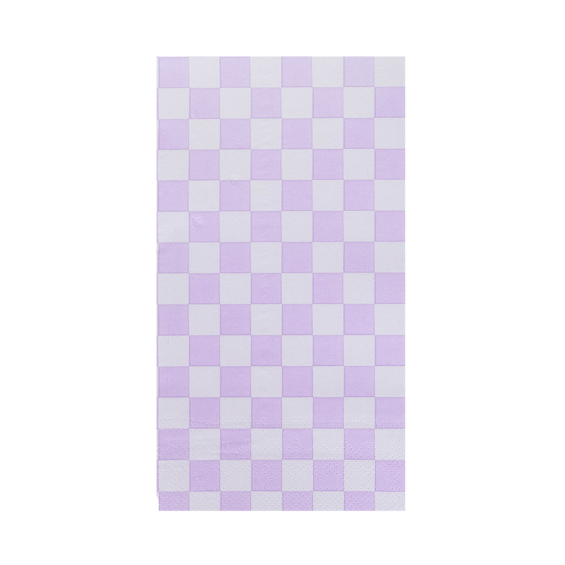 Check It! Purple Posse Check Guest Napkins