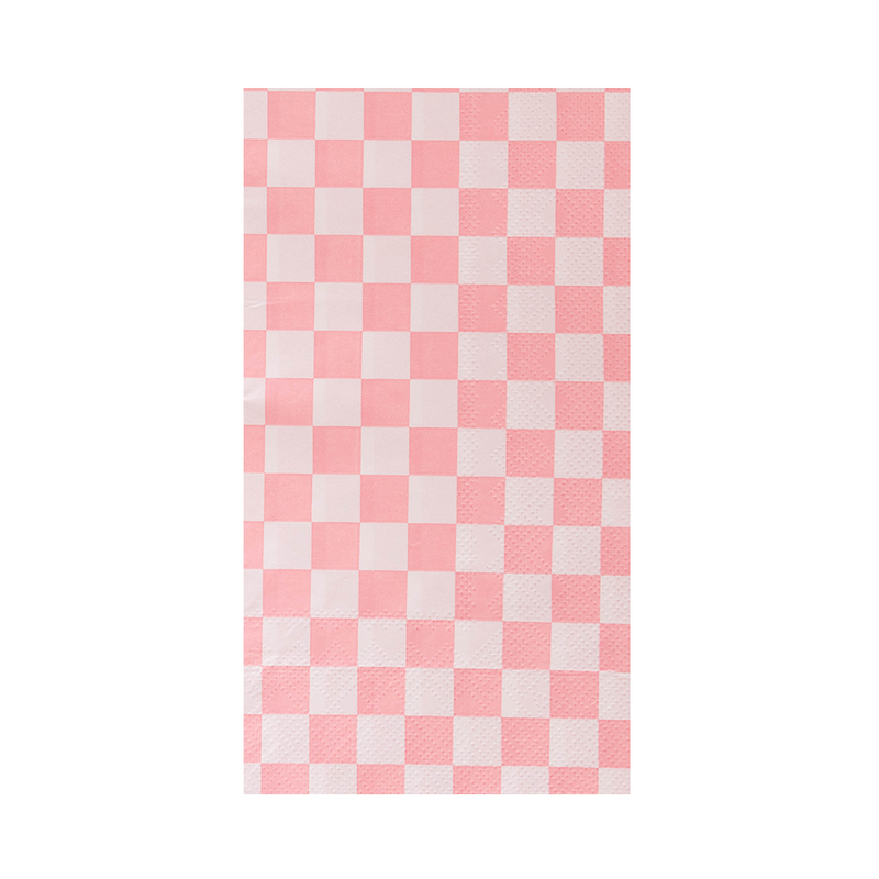 Check It! Tickle Me Pink Check Guest Napkins