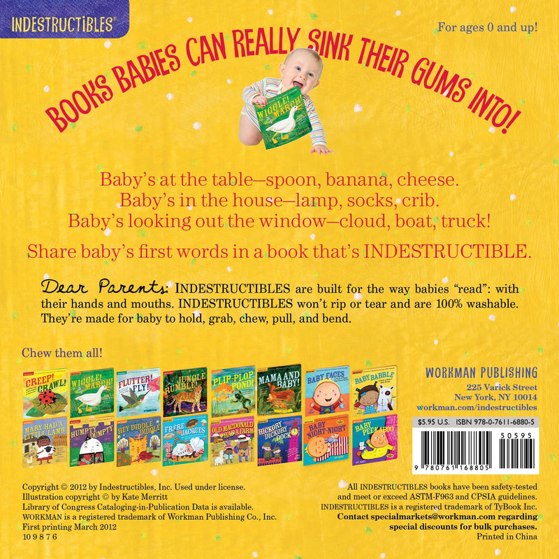 Indestructibles: Baby Babble: Chew Proof · Rip Proof · Nontoxic · 100% Washable (Book for Babies, Newborn Books, Safe to Chew)