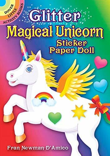 Glitter Magical Unicorn Sticker Paper Doll