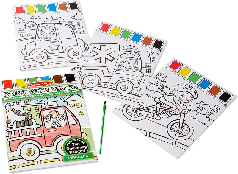 Vehicles Paint with Water Kids' Art Pad