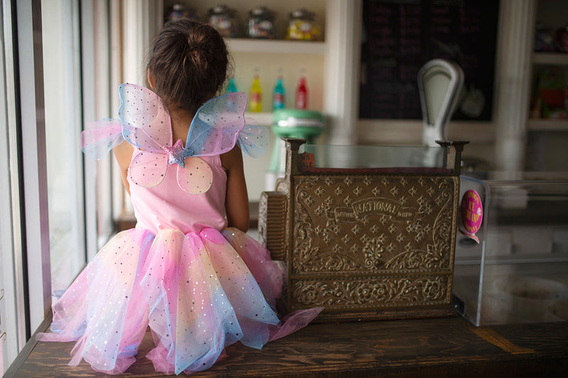 Rainbow Fairy Dress & Wings, Size 5/6