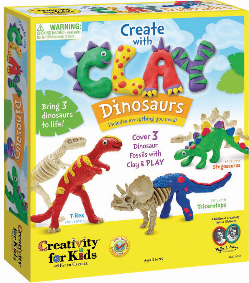 create with clay dinosaurs