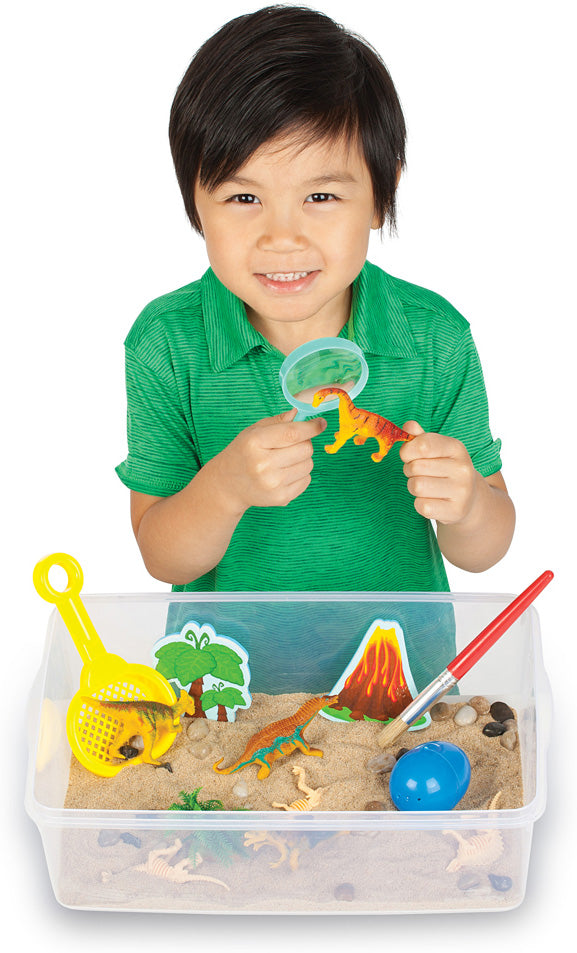 dinosaur dig sensory bin