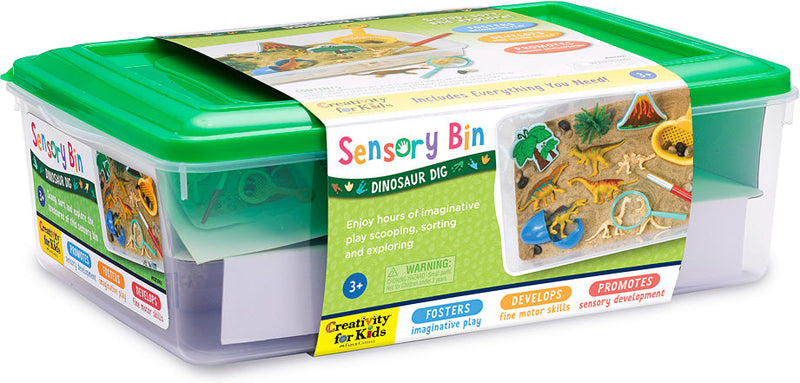 dinosaur dig sensory bin