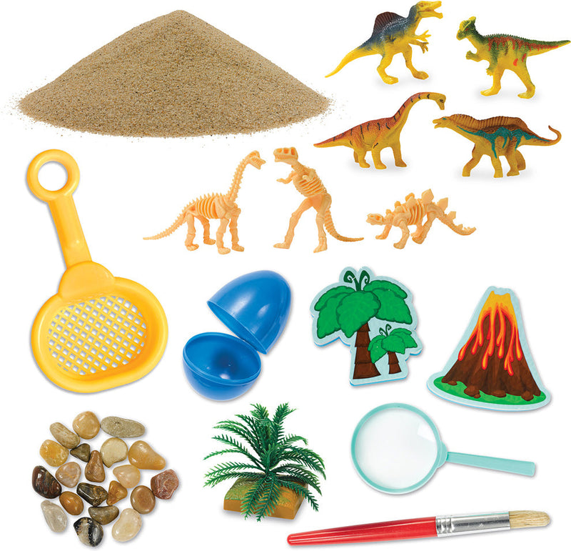 dinosaur dig sensory bin