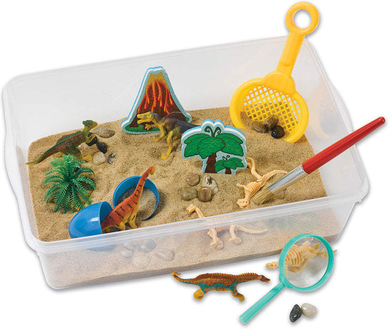 dinosaur dig sensory bin