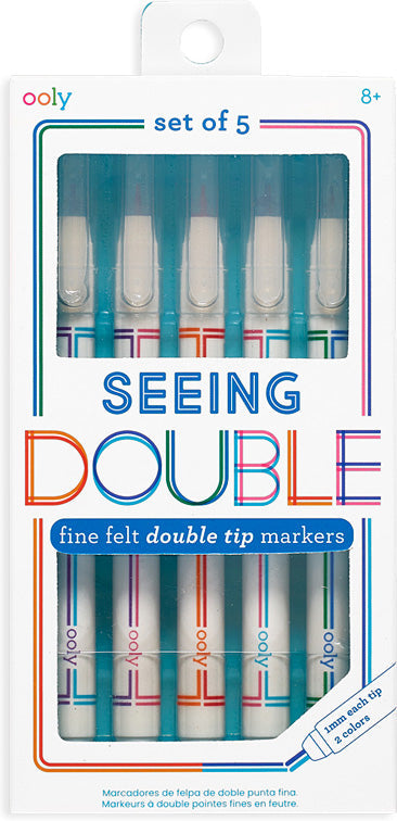 Seeing Double Fine Felt Double Tip Markers - Set of 5