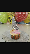 Rainbow Leopard DIY Cupcake Toppers