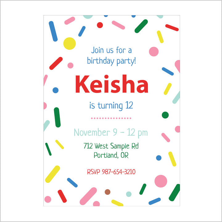 Confetti Invite Digital Download