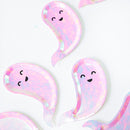 Cute Iridescent Halloween Ghost Paper Plates (Set of 8)