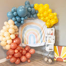 Boho Rainbow Balloon Arch - Blue & Orange Balloon Garland Kit