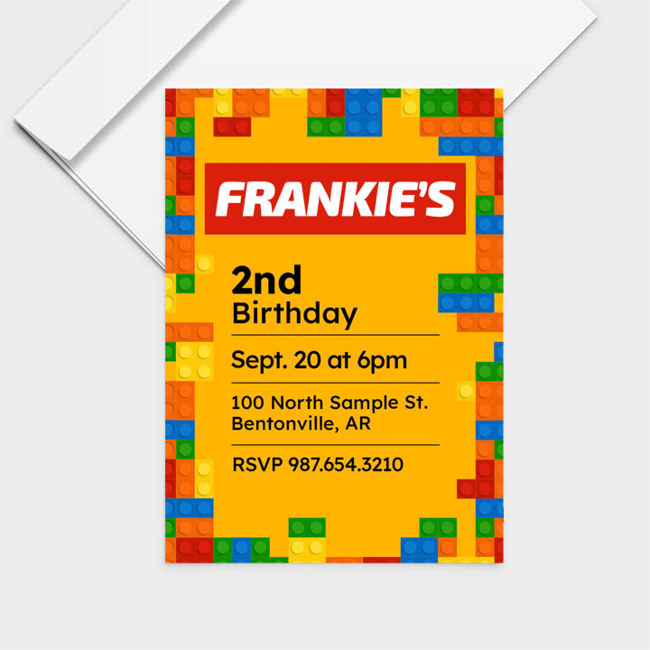 Building Blocks Invite Personalized Print