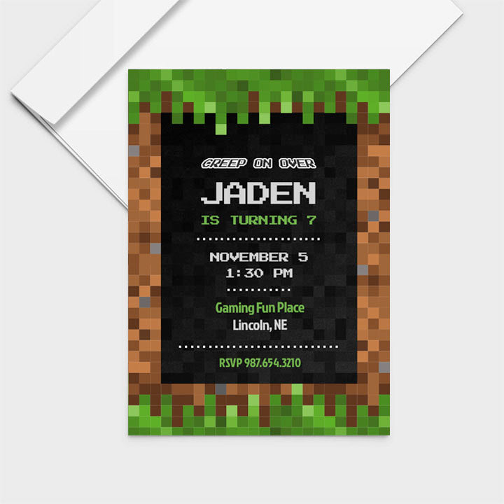 Pixel Craft Invite Personalized Print