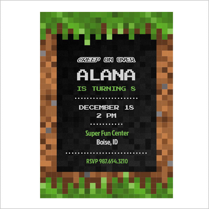 Pixel Craft Invite Digital Download