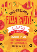 Pizza Party Invite Personalized Print