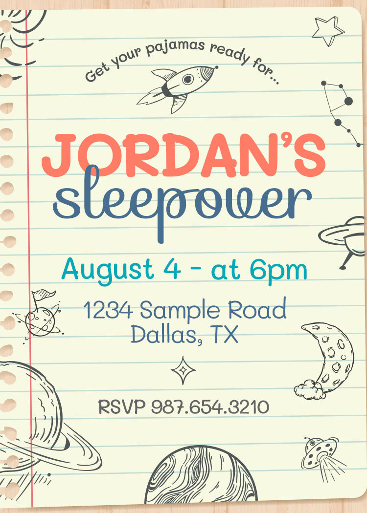 Slumber Party Bold Invite Digital Download