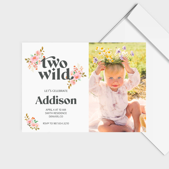 Two Wild Flowers Personal Photo Invite Personalized Print