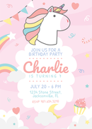 Unicorn Invite Personalized Print