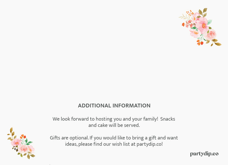 Wild & Three Flowers Personal Photo Invite Personalized Print