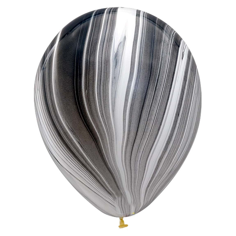 Marble Black and White Latex Balloons (10 Pack)