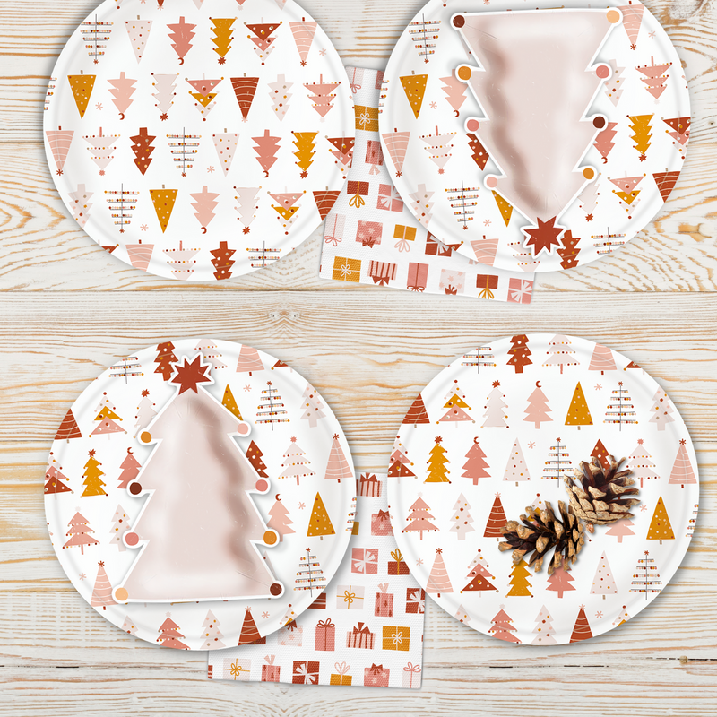 Boho Christmas Tree Icon Cups (Set of 8)