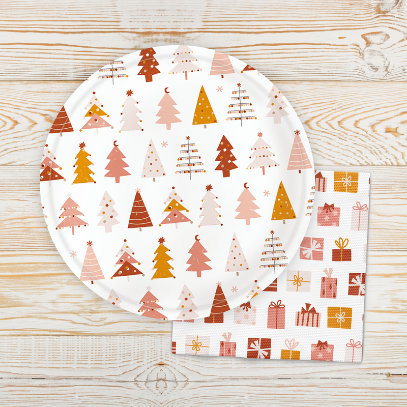 Boho Christmas Present Icon Napkins (Set of 16)