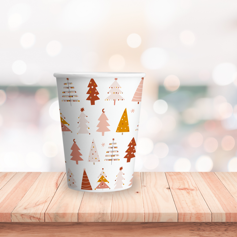 Boho Christmas Tree Icon Cups (Set of 8)