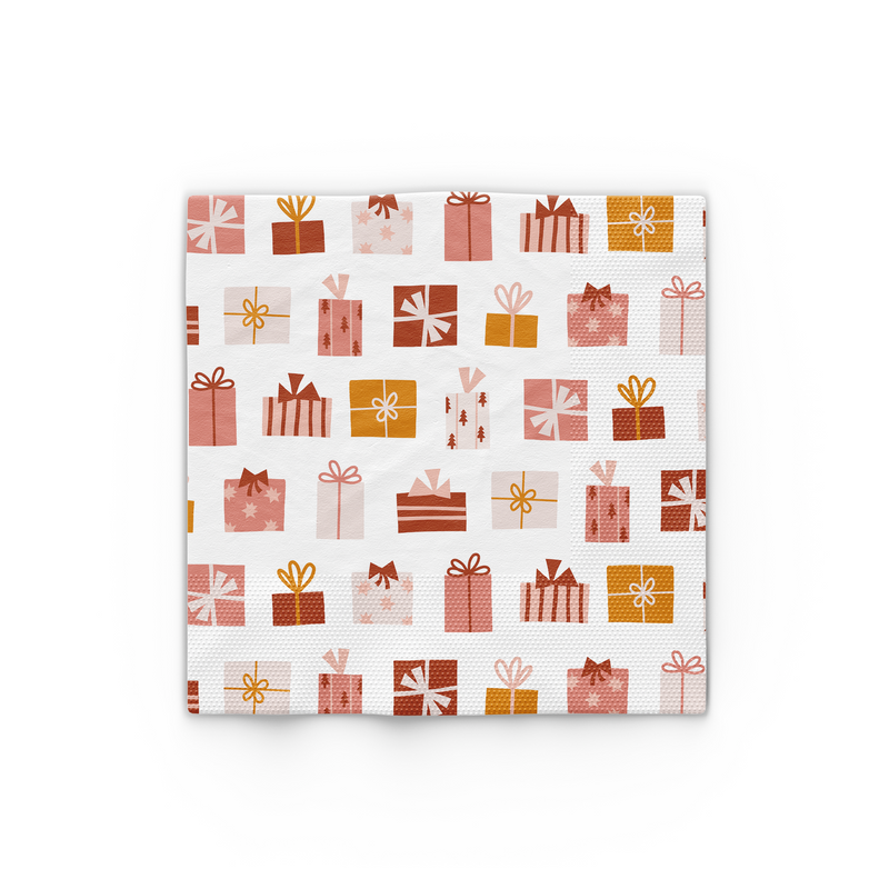 Boho Christmas Present Icon Napkins (Set of 16)