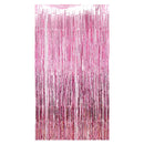 Pink Metallic Fringe Tinsel Curtain Backdrop (2 pack)