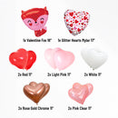 Red & Pink Cute Heart Fox Balloon Bouquet Kit (12 Pack)