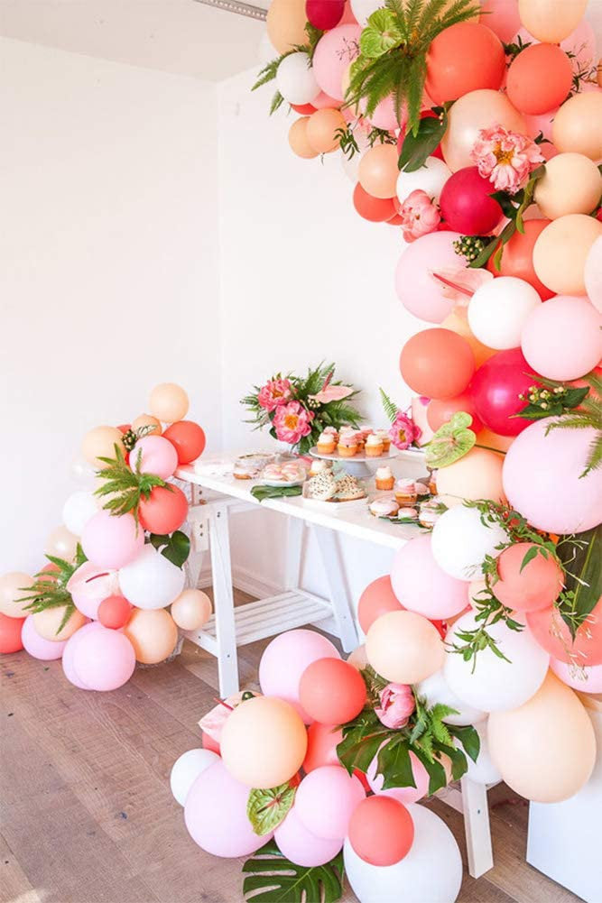 Tropical Balloon Arch - Pink Balloon Garland Kit