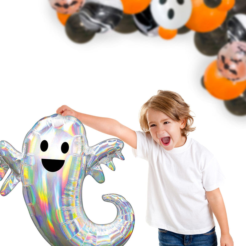 Giant Cute Holographic Ghost (28 Inches) - Halloween Party Balloon