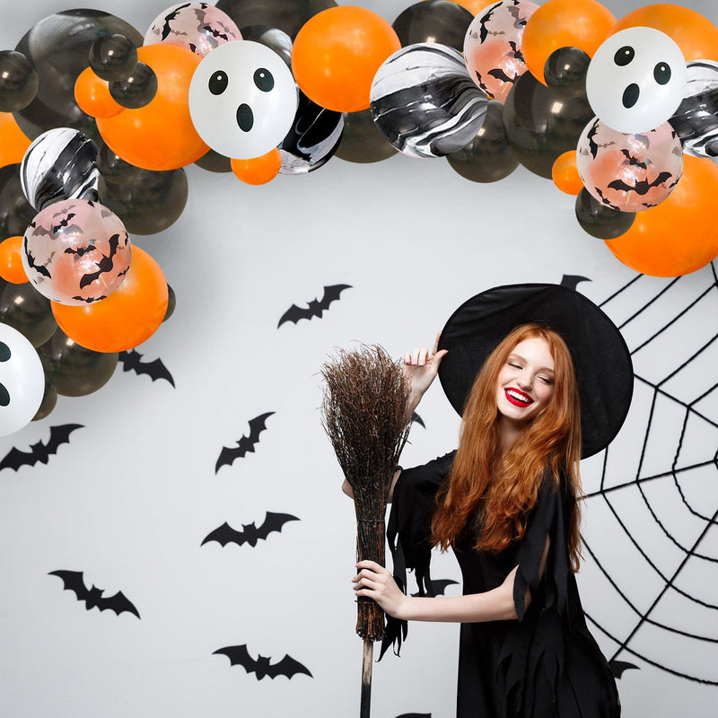 Black & Orange Halloween Balloon Arch - Balloon Garland Kit