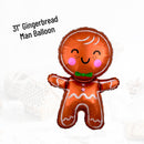 Giant Cute Gingerbread Man Christmas Balloon (31 Inches)