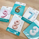 Giant Pastel Powder Blue Mylar Foil Number Balloons (32 Inches)